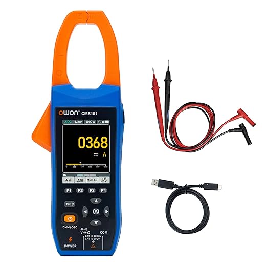 OWON Digital Clamp Meter with 2.8-inch IPS LCD Display, AC/DC Oscilloscope Function 3 in 1, 20000 Count True RMS Auto-ranging Current Meter, Bluetooth Current Meter and Oscilloscope
