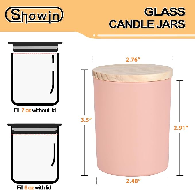SHOWIN Thick Candle Jars for Making Candles 16 Pcs, 7 OZ Empty Jars - Image 2