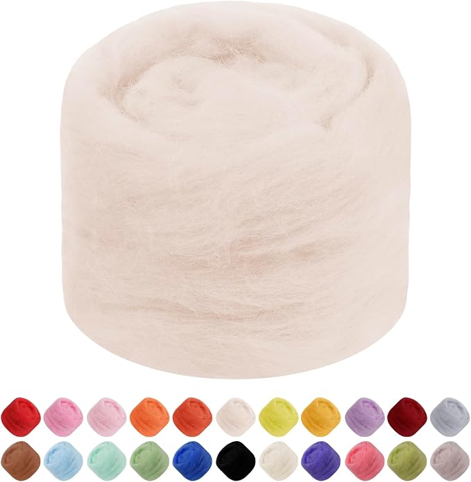 JeogYong Needle Felting Wool, 1.76oz Wool Roving Chunky Wool Yarn, Wet Felting by JeogYong