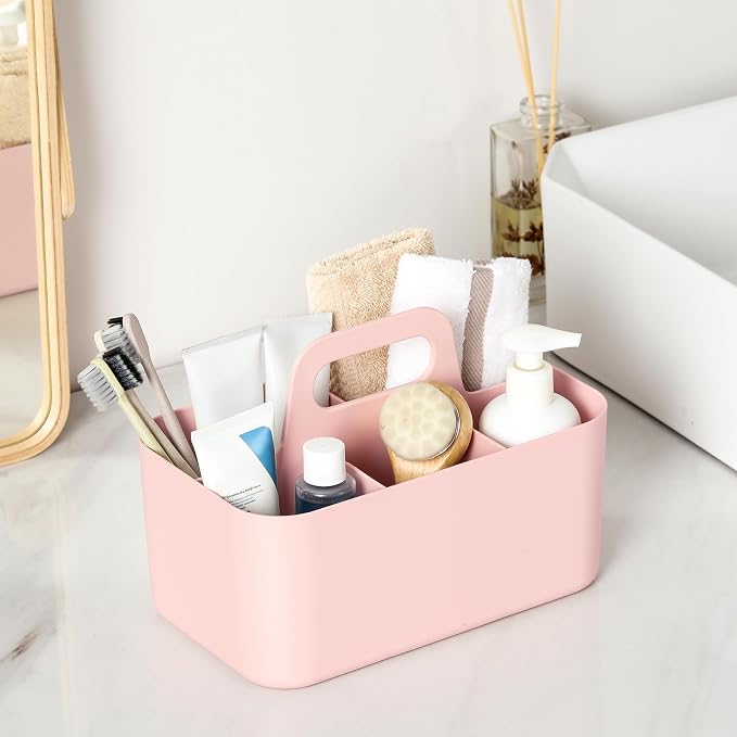 Multiuse Caddy Organizer with Handle, Portable Divided Plastic Tote Bin - Image 3
