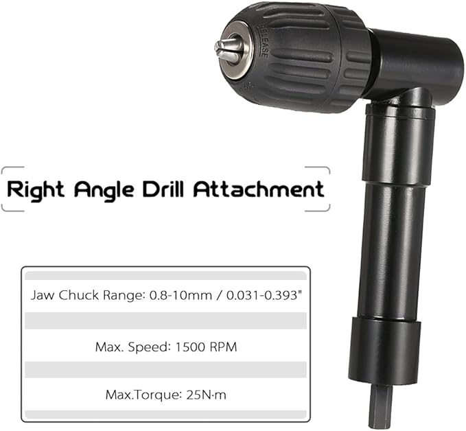 0.8-10mm Right Angle Bend Extension 90 Degree Cordless Drill Attachment Adapter