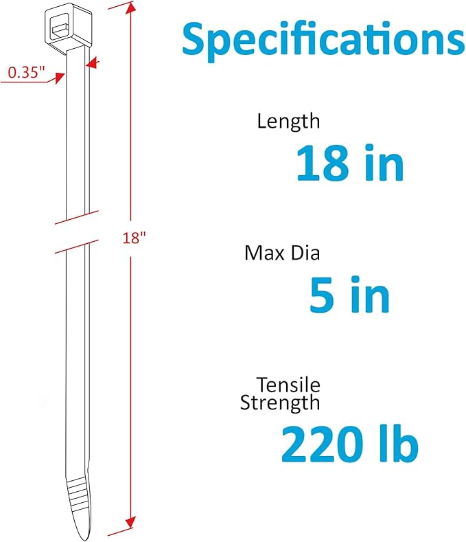 Large Zip Ties 18 inch, Long Zip Ties Heavy Duty - Image 2