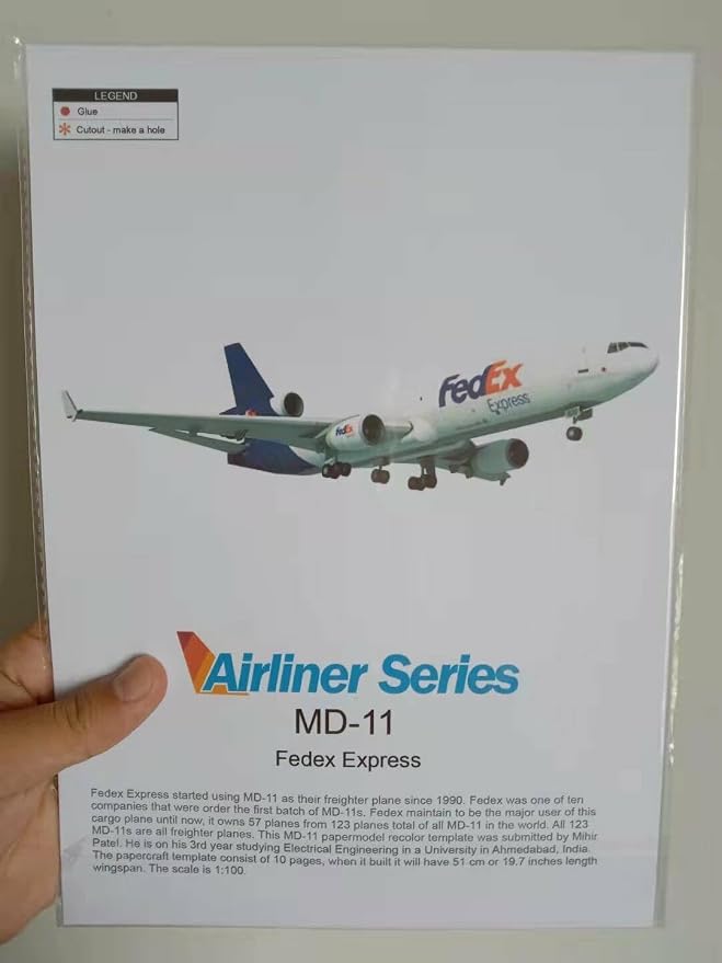 MOUDOAUER 1:100 Paper MD-11 Air Plane 3D Model Aircraft Model Simulation - Image 5