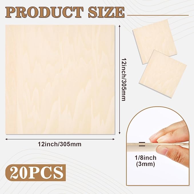 20 Pack Basswood Sheets for Crafts, Wood Burning, Architectural Models - Image 2