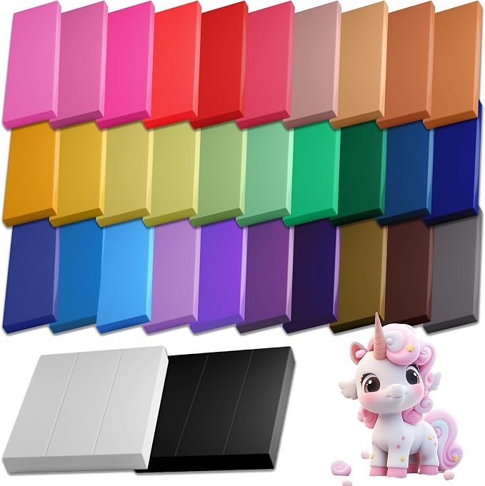 Tomorotec 32 Colors Polymer Clay Kit, 22.4 oz Soft Oven Bake Clay by Tomorotec