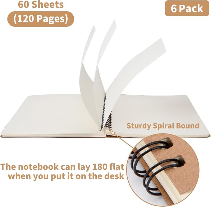 6 Pack Unlined Spiral Notebook for Work - Image 4