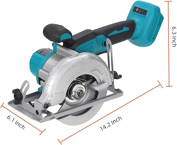 5 Inch Brushless Cordless Circular Saw with 4000mAh Battery,6500 RPM Compact Circular Saw,20mm Arbor with 1 TCT 30T Wood Blade and Scale Ruler