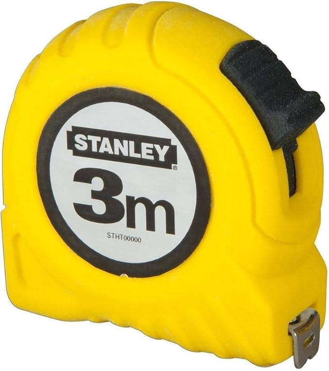 STANLEY Tape Measure (3 m Tape Measure, Extra Strong Curved Tape, Polymer Protective Layer, End Hook Triple Riveted) 1-30-487