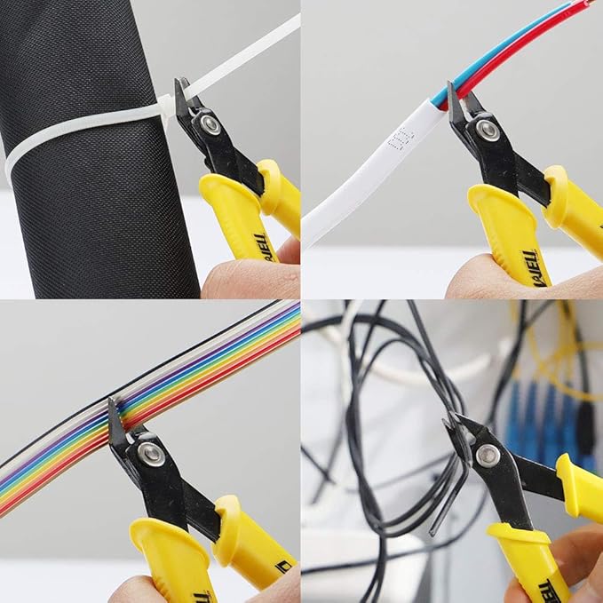 DOWELL Micro Cutter Flush Cutter Electronics Soft Wire Cutters Professional Cutting Copper And Aluminum Wire Cables (3PC)