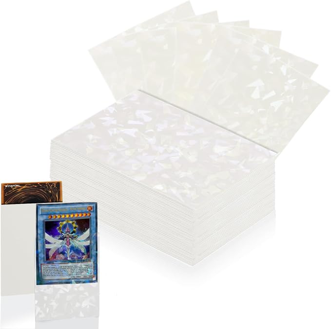 100 Count White Card Sleeves for Trading Cards, Perfect Fit Shiny MTG Card by Unknown