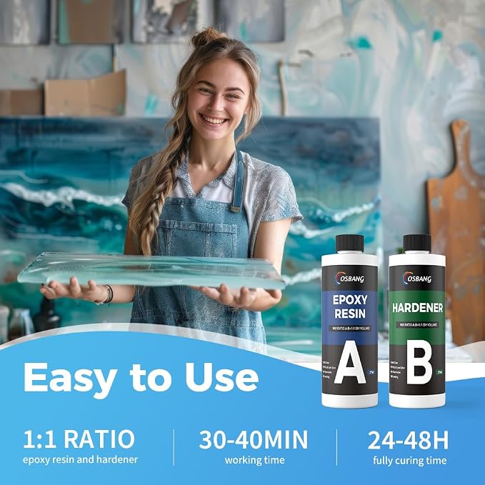 34OZ Hard Type Epoxy Resin, Crystal Clear - Image 5
