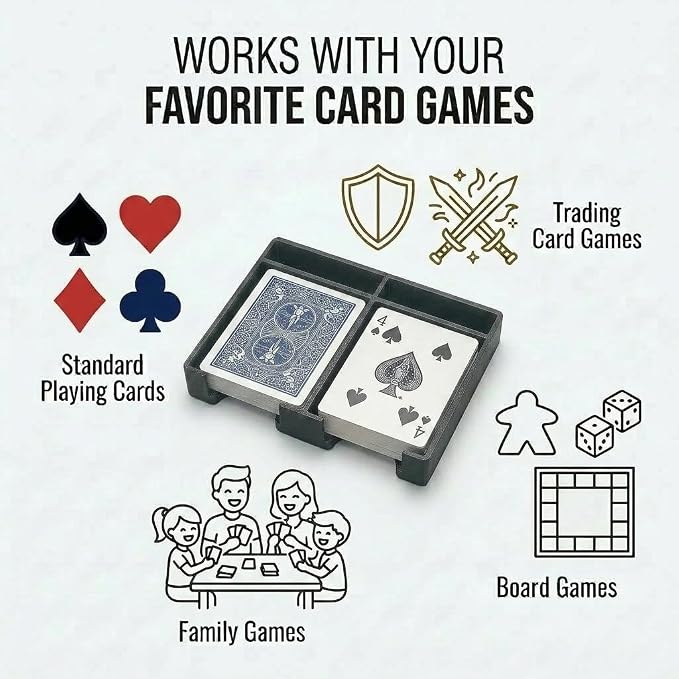 Tabletop Card Deck Tray for Board Games – Dual Card Organizer - Image 7