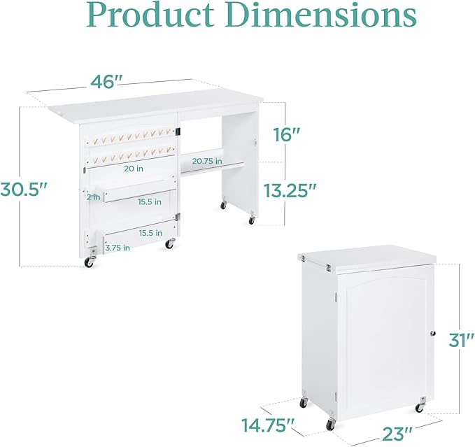 Best Choice Products Folding Sewing Table Multipurpose Craft Station & Side Desk - Image 2