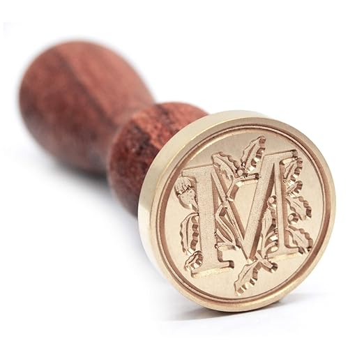 Medieval Initial Alphabet Wax Sealing Stamps, Brass Head Wooden Handle by TELOSMA