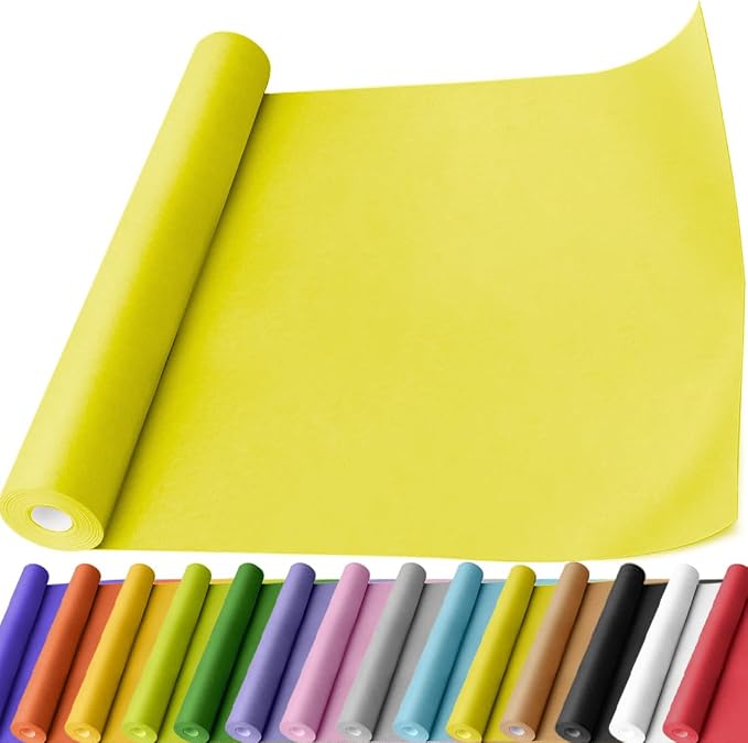 PerkHomy Lemon Yellow Kraft Paper Roll 17.5" x 760" by PerkHomy