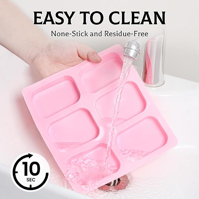 SJ Soap Molds 2 Packs, Rounded Rectangle Silicone Soap Molds - Image 7