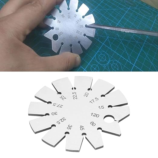 Stainless Steel Bevel Angle Gauge, Measure 15-120 Degree Angles for Knife Blade, Woodworking, Chisel, Compact & Durable, Includes Storage Box