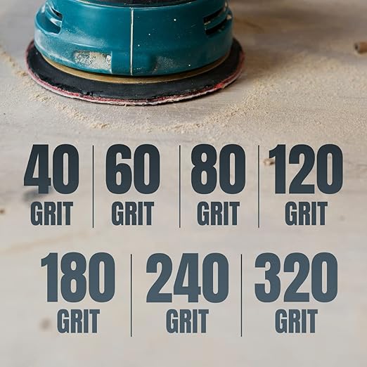 POWERTEC 25PK, 80 Grits, Sanding Discs 5 Inch - Hook and Loop, 5 Inch 8 Hole Aluminum Oxide Sandpaper Discs, Woodworking Sanding Pads for Random Orbital, Palm, Air, DA & Pneumatic Sander (45008)