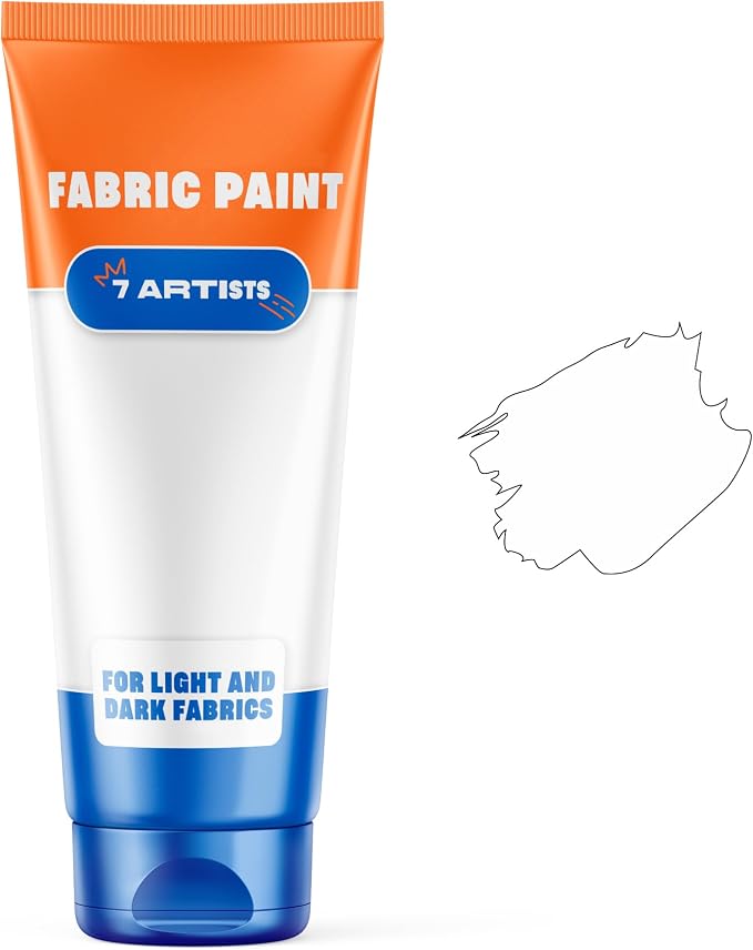 White Fabric Paint 2 fl. oz Tube – Permanent Fabric Paint White by 7+Artists