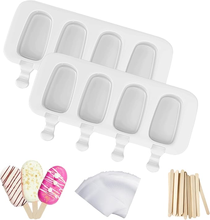 Ozera 2 Pack Popsicles Molds, Silicone Oval Cakesicles Cake Pop Molds Set | 4 by Ozera
