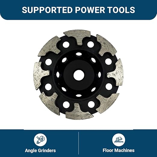 Benchmark Abrasives 4 Inch Grinder Wheels Threaded T-Type Diamond Cup Wheel with 5/8"-11 Arbor Hole for Masonry, Natural Stone, Concrete Grinding Wheel - Angle Grinder Attachments (4”)