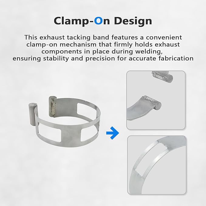3.5 Inch (88.9MM) Stainless Steel Welding Tacking Band Clamp,Clamp-On Exhaust Pipe Tacking Band for Welding Fabrication