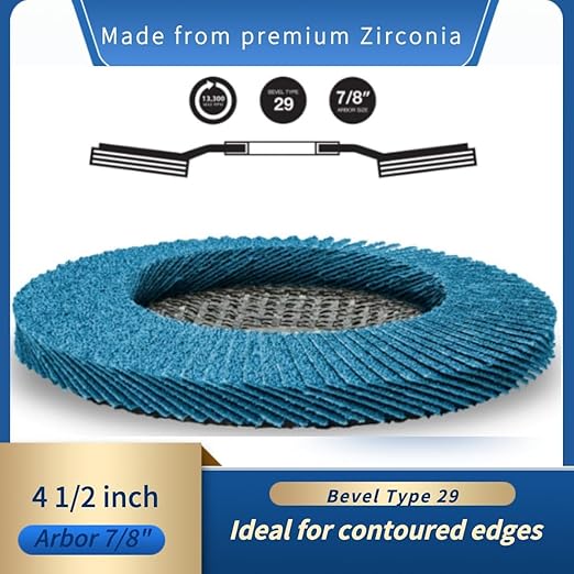 SIGNI T29 4.5" x7/8" Premium Zirconia Abrasive Flap disc for Angle Grinder Sanding, Stock and Rust Removal, Finishing, Grinding, Deburring (4.5 inch T29 40#)