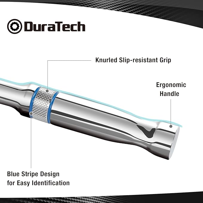 DURATECH 1/4-Inch Drive Ratchet, 90-Tooth Quick-release Ratchet Wrench, Reversible, Chrome Alloy Made, Full Polished, Stocking Stuffers for Men Gifts for Men Gifts for Women gifts for dad