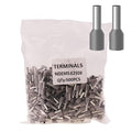500pcs AWG14 Wire Ferrules Terminals Kit, AWG 14/2.5mm² Grey Terminal Connector, Wire Insulated Cord Pin Ends Terminals for Electric, Industrial, Communication Equipment,Power Control System, etc.