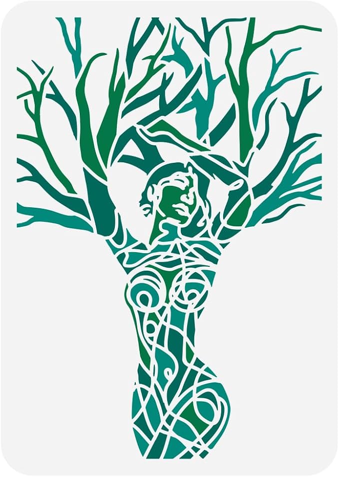 FINGERINSPIRE Tree of Life Painting Large Stencil 8.3x11.7 Tree Stencil | PET by FINGERINSPIRE