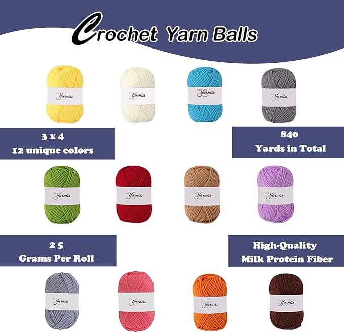 Yarniss Crochet Kit for Beginners, All in One Crochet Kits - Image 4