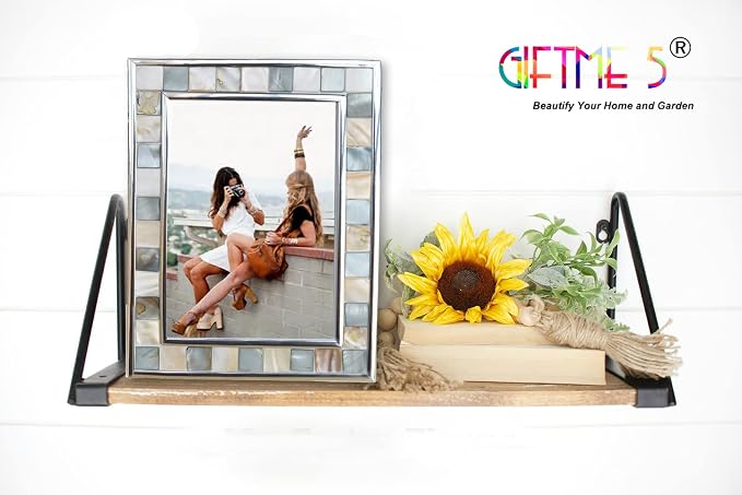 Mother of Pearl Picture Frame 8x10, Wall or Tabletop, Mosaic Family Glass Photo - Image 7