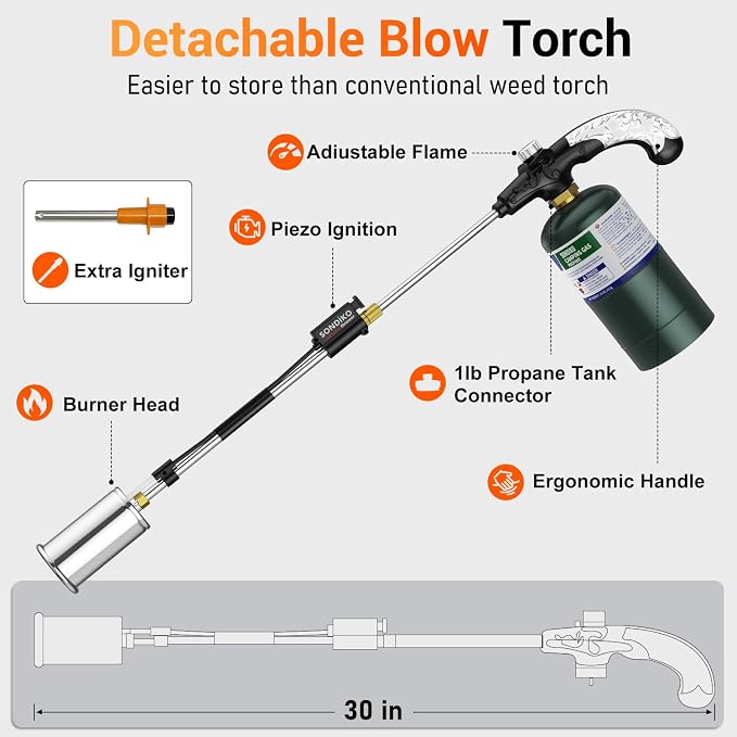 Sondiko Propane Torch Weed Burner, High Output Weed Torch Flamethrower - Image 5