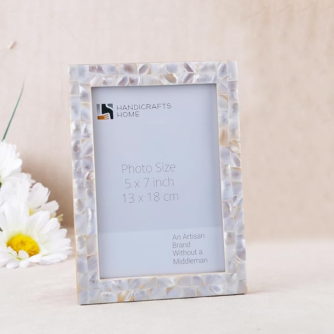 Handicrafts Home Mother of Pearl Picture Frame 5x7, Decorative Photo Frame - Image 6