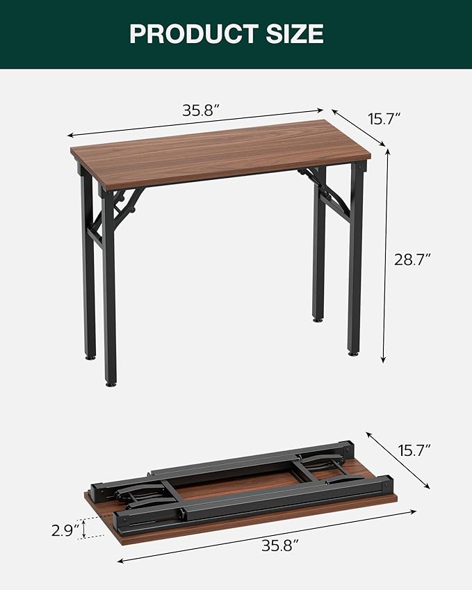 Frylr Small Folding Computer Desk – Portable 35.8 Inch Foldable Laptop Table - Image 3