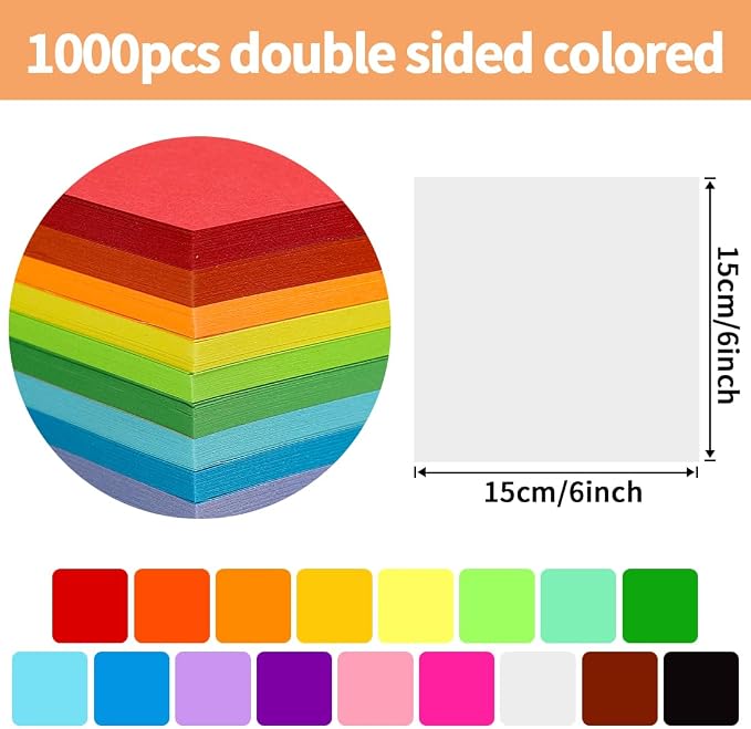 Praisebank White Origami Paper, Double Sided Color, Origami Kit - Image 2