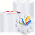 200 Pack Back to School Paint Palettes Bulk 6.7 Inch Round Washable Plastic by Handepo