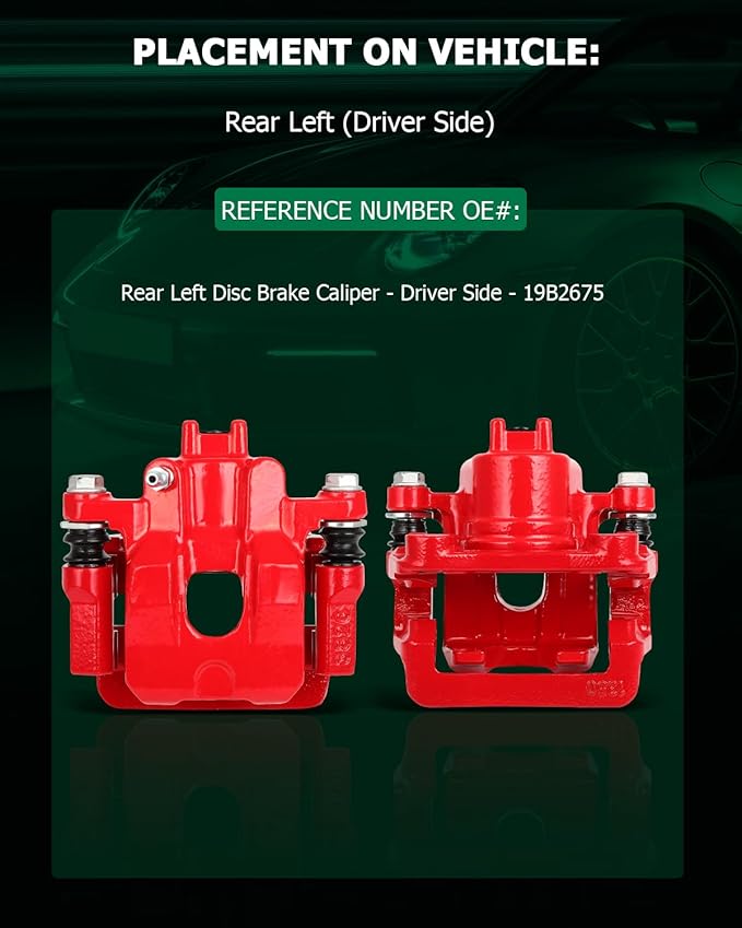SCITOO Rear Left Brake Caliper With Bracket 19B2675 Compatible For Acura MDX 2001 2002 2003 2004 2005 2006,For Honda Pilot 2003 2004 2005 2006 2007 2008