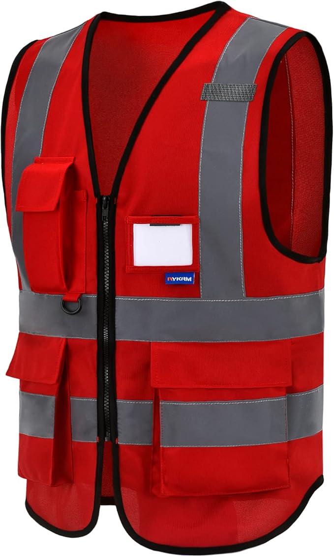 A-SAFETY 6XL 7XL 8XL Big and tall red safety vest 6xl 7xl 8xl