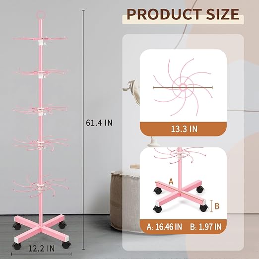 Flenpptly Retail Display Stand, 5-Tier Rotating Display Rack - Image 2