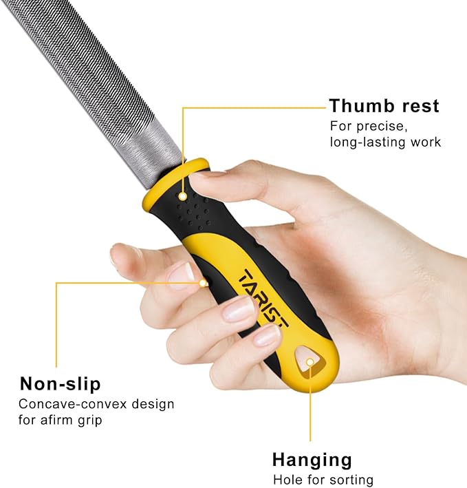 10 inch Half Round Metal File, Professional Carbon Steel file, Tool Sharpener for Professionals and DIY