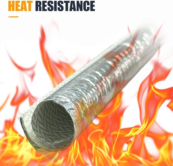 13mm - 1/2" Self Closed Aluminized Heat Shield Sleeve - 39" High Temp Heat - Image 3