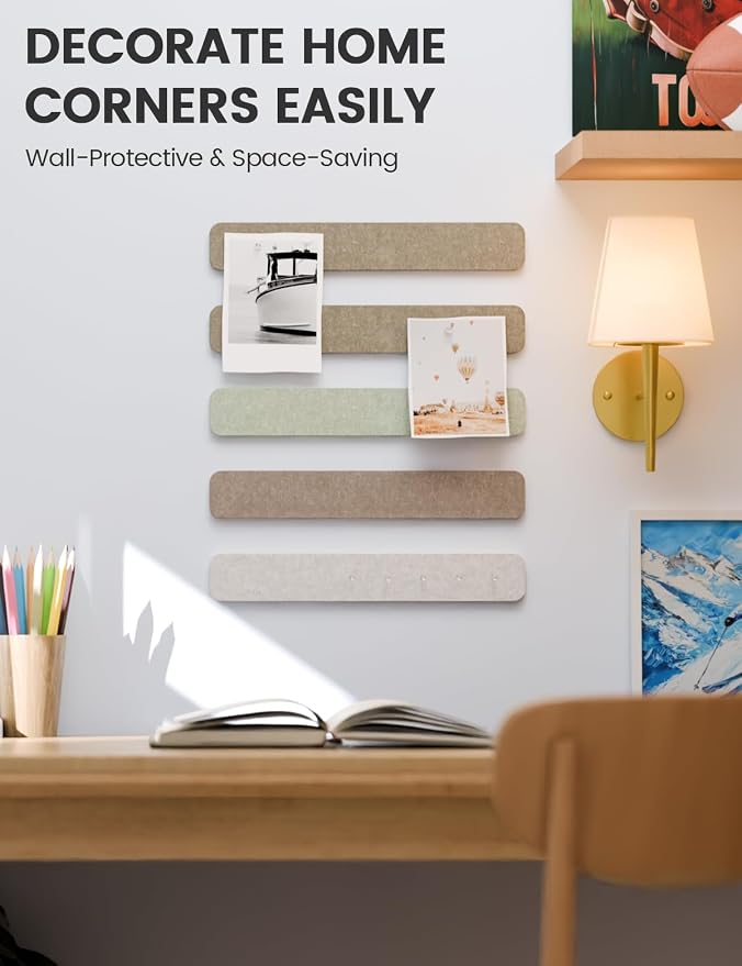 Fluxynara Cork Board Alternative Felt Strip Board 5-Pack 13"x2", Office Pin - Image 4