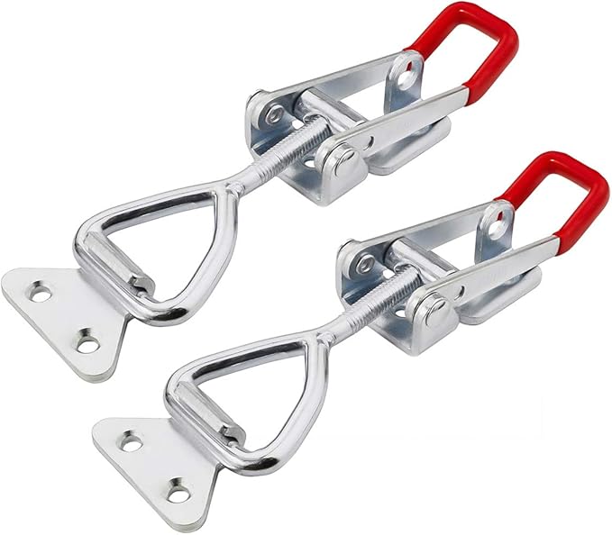 2 Pack Adjustable Toggle Clamp 660 lbs Holding Capacity Toggle Latch Hasp Clamp GH-4003 Lockable Quick Release Pull Latch Metal Draw Latch for Door, Box Case Trunk, Smoker Door, Jig