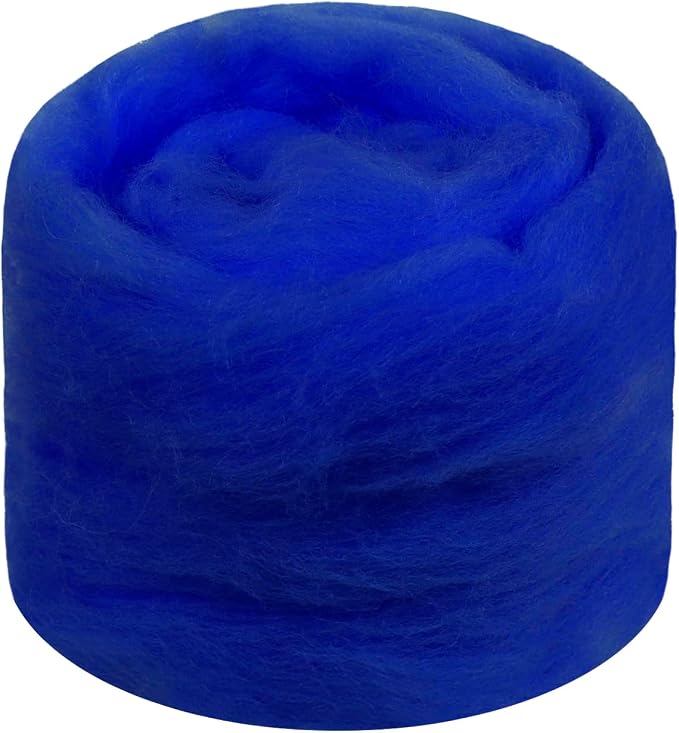 JeogYong Needle Felting Wool, 1.76oz Wool Roving Chunky Wool Yarn, Royal Blue by JeogYong