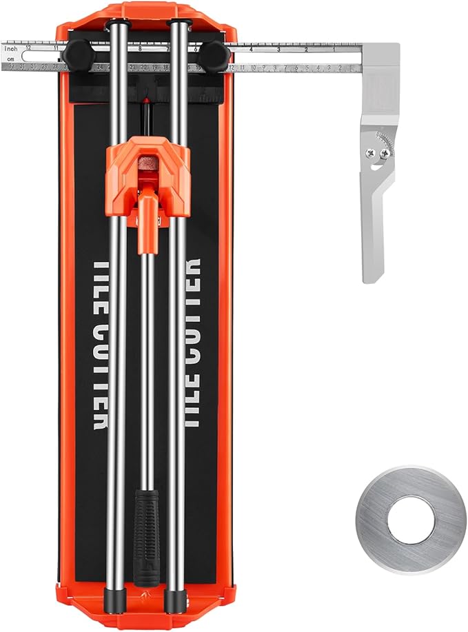 VEVOR 17-Inch Manual Tile Cutter for Wall & Polished Tiles,Double Rails for Precise Cutting, Tungsten Carbide Wheel,Non-Slip Handle,Anti-Displacement Pressure Rod,Precise Cuts for Pros & Beginners