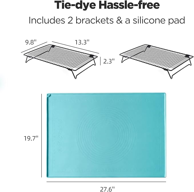 ​​Tie Dye Kit with 2 Steel Folding Brackets & Non-Slip Pad, Professional Tie - Image 2
