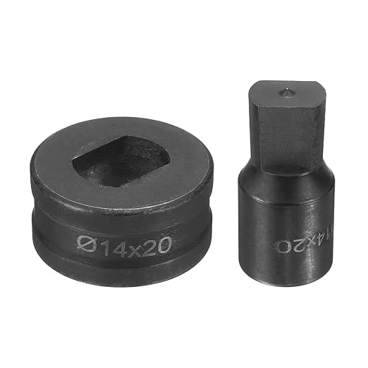 HARFINGTON Hydraulic Hole Punch Die Φ14×20mm Slot Hole 40Cr Steel Electric Punching Kit for CH70 Electric Punching Machine, Black