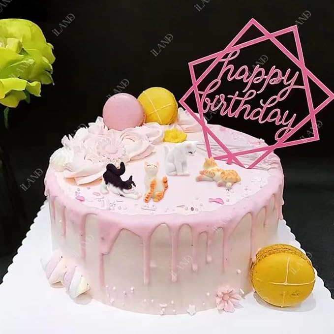 iland Mini Cat Figurines, 1/12 Scale Miniature Dollhouse Accessories, Cute Cake - Image 5