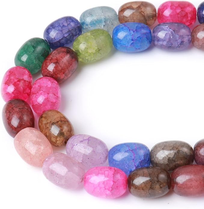112PCS Natural Stone Beads Oval Agate Loose Beads Bulk - Image 9